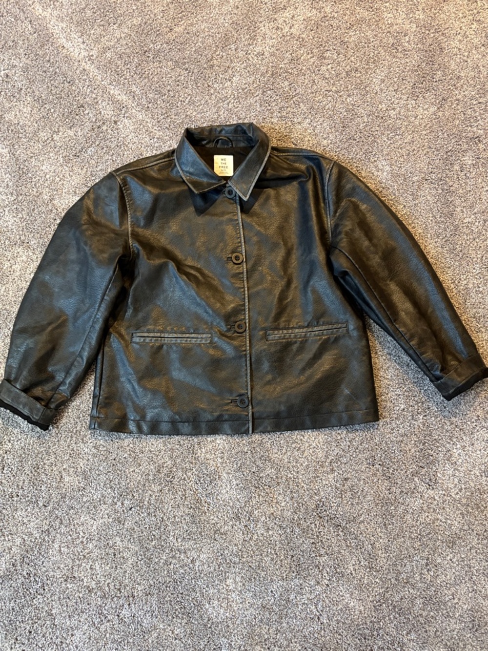We The Free Hera Faux Leather Jacket In Black